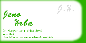 jeno wrba business card